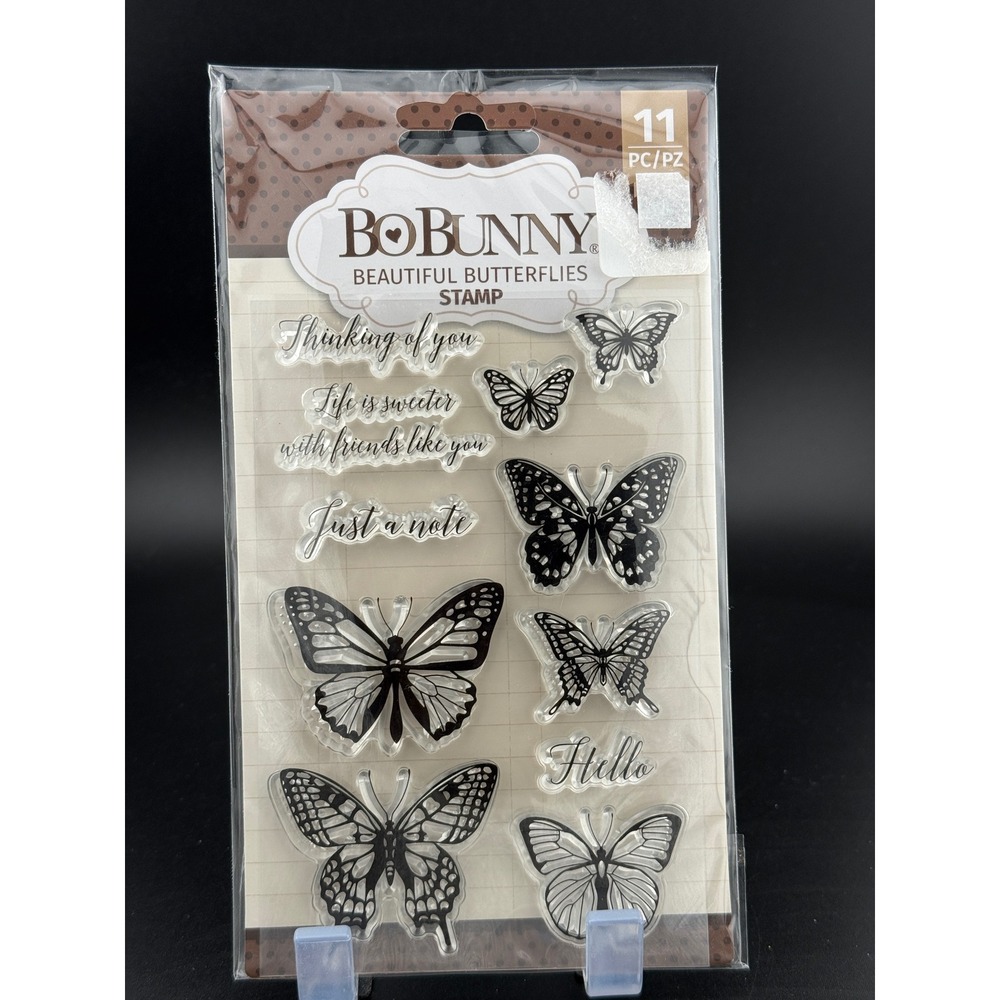 BoBunny Beautiful Butterflies Clear Stamp Set 11pc 7311084‎ Scrapbooking Cards